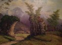 Camino a través del puente en ruinas